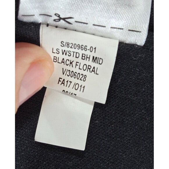 Old Navy Boho Midi Dress M Black Floral Hippie Peasant Cottage Rayon Lined - Picture 14 of 14